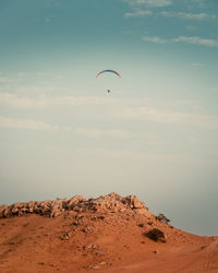 Paraglider desert near dubai