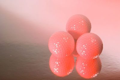 High angle view of strawberries on table