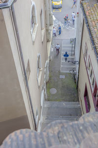 High angle view of staircase