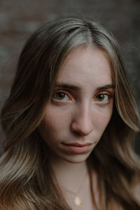 Close-up portrait of a beautiful young woman