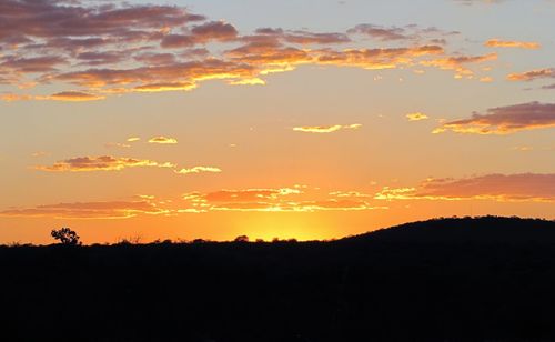 Scenic view of dramatic sky during sunset