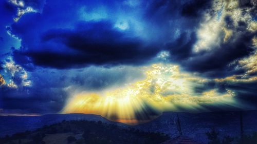 Dramatic sky over landscape