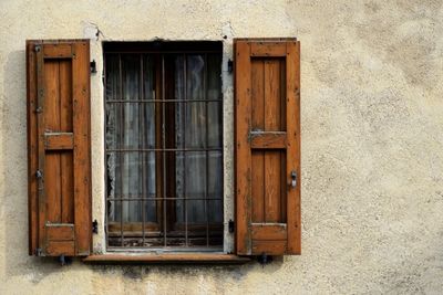 Closed door of old building