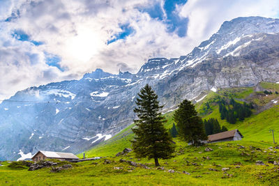 Scenic view of mountains against sky