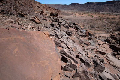 Aerial view of rock formations