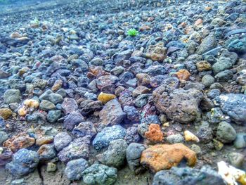 Full frame shot of pebbles on beach