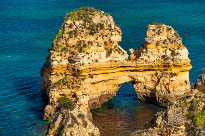 Rock formation in sea