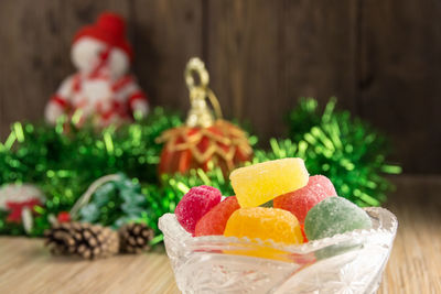 Close-up of fruits on table