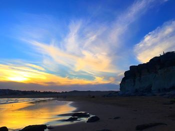 Scenic view of sea at sunset