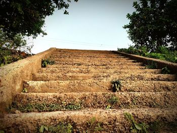 Low angle view of building against clear sky