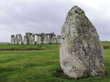 View of old ruins in field