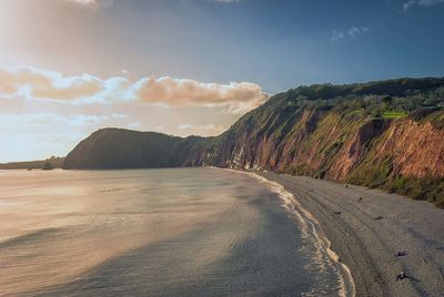 The jurassic coast near exmouth in devon, uk