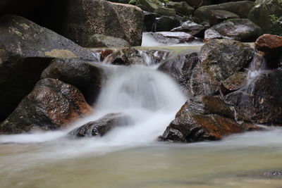 Scenic view of waterfall