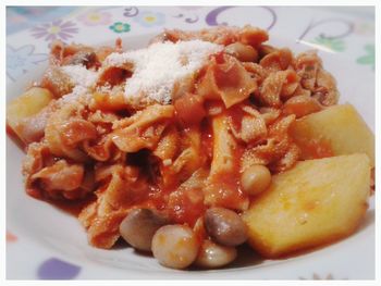 Close-up of pasta in plate