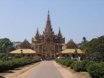 View of temple against clear sky