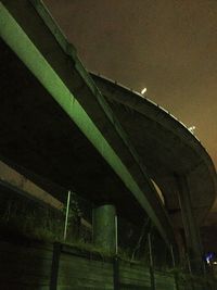 Low angle view of bridge at night