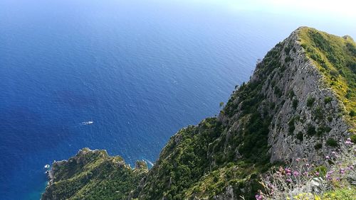 High angle view of sea against sky