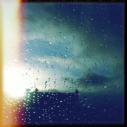 Close-up of water drops on glass