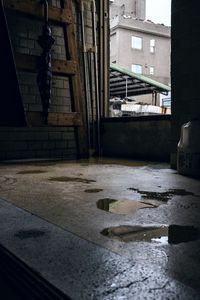 View of building through window