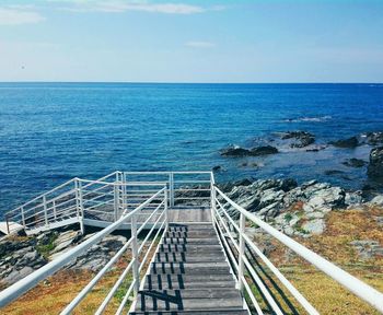 High angle view of sea against sky