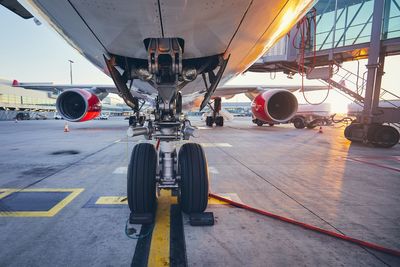 Airplane at airport runway