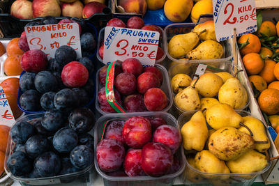 Close-up of fruits for sale in market