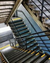 High angle view of spiral stairs