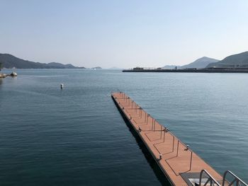 View of sea against clear sky