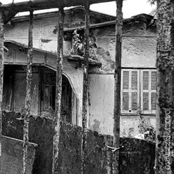 Low angle view of abandoned building