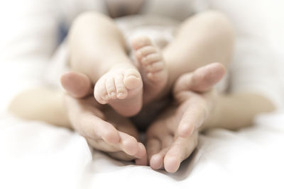 Close-up of baby feet