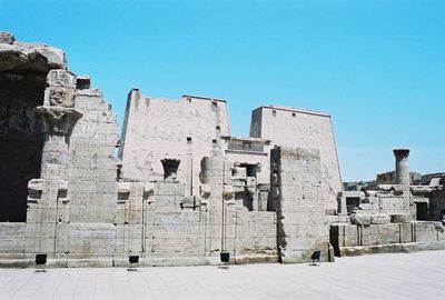 View of old egyptian ruins against sky