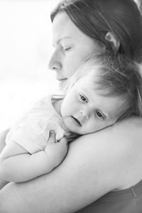 Portrait of baby girl with father