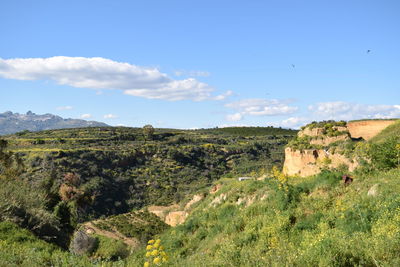 Scenic view of mountains against sky