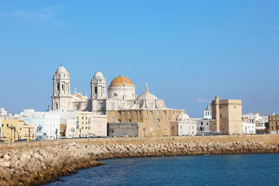 Buildings against blue sky