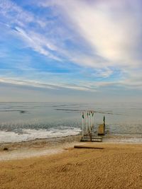 Scenic view of beach against sky