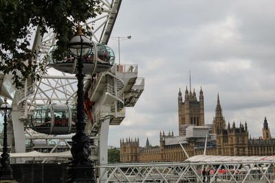 View of clock tower against cloudy sky