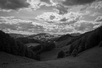 Scenic view of mountains against sky