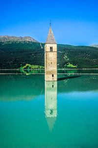 Reflection of building in lake