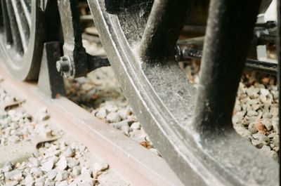 Close-up of tire track