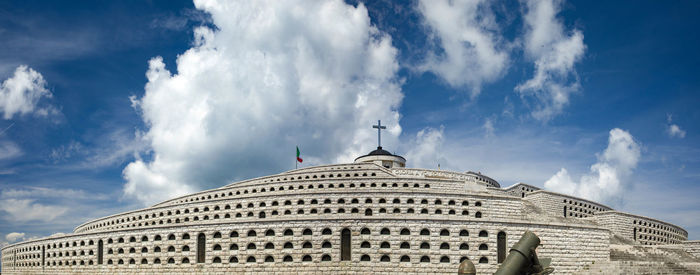 Low angle view of temple against sky