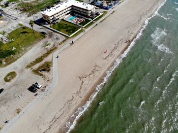 High angle view of beach