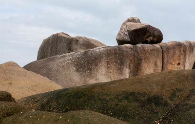 Round rocks on the sea shore