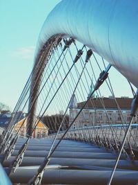 Low angle view of suspension bridge