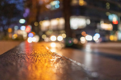 View of city street at night