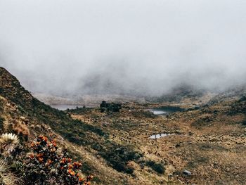 High angle view of landscape against sky