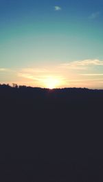 Silhouette of landscape at sunset