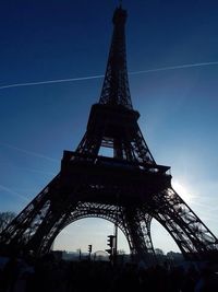 Low angle view of eiffel tower