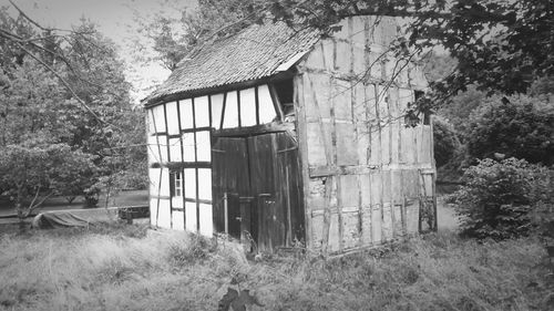 Old built structure on field