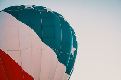 Low angle view of hot air balloon against sky