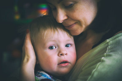 Portrait of mother and daughter baby